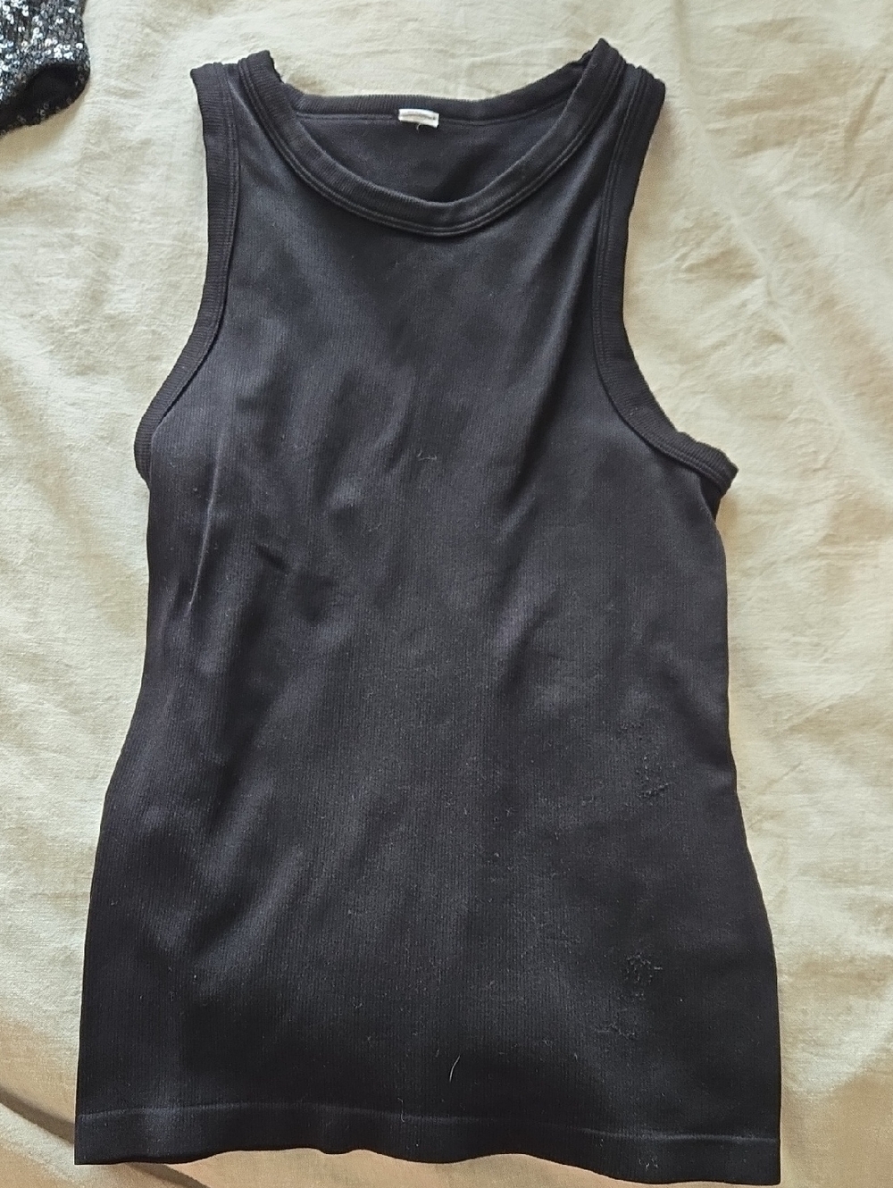 Classic Black Ribbed Tank Top - Women